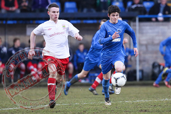Ballinamallard Youth (1) V Linfield (3) in Harry Cavan Cup Final in Stangmore Park, Dungannon.