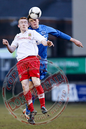 Ballinamallard Youth (1) V Linfield (3) in Harry Cavan Cup Final in Stangmore Park, Dungannon.