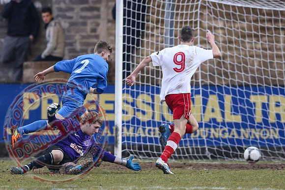 Ballinamallard Youth (1) V Linfield (3) in Harry Cavan Cup Final in Stangmore Park, Dungannon.