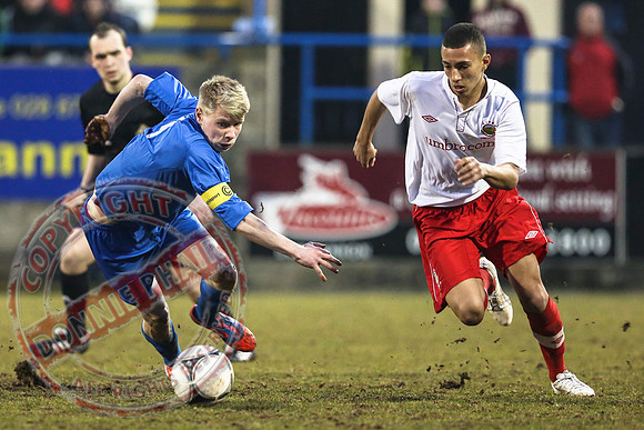 Ballinamallard Youth (1) V Linfield (3) in Harry Cavan Cup Final in Stangmore Park, Dungannon.