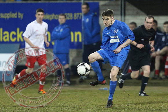 Ballinamallard Youth (1) V Linfield (3) in Harry Cavan Cup Final in Stangmore Park, Dungannon.
