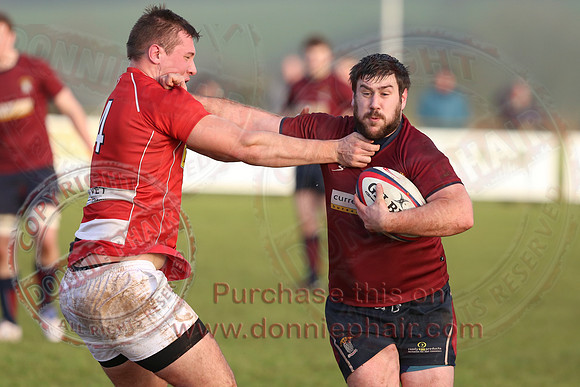 Enniskillen 1st XV (34) V Randalstown (8) in Towns Cup.