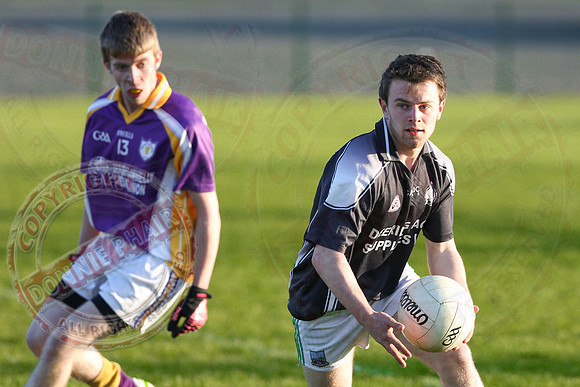 Derrygonnelly (2-12) V Aghadrumsee (2-10) in Minor League GAA Football League Division Two.