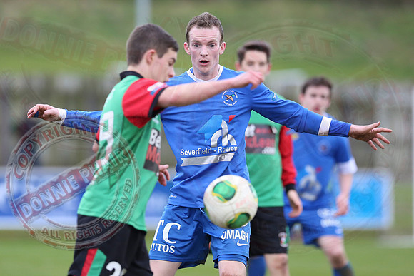 Ballinamallard United (0) V Glentoran (3) in IFA Premiership.