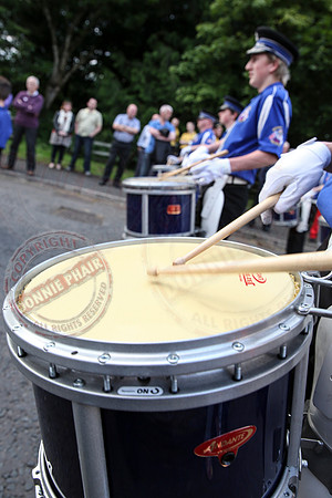 Newtownbutler Loyalist Parade and Protesters