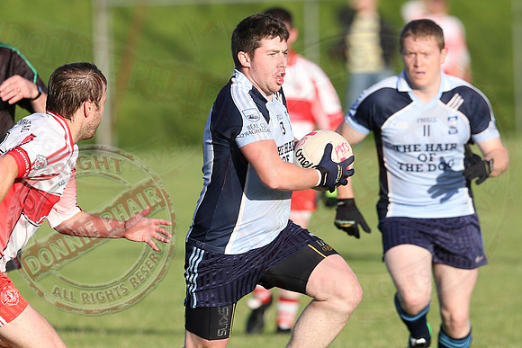 St. Pats, Donagh (1-17) V Belcoo (0-14) in Senior GAA Football League Division One.
