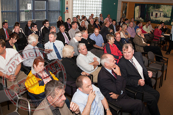Northern Ireland Finance Minister Sammy Wilson MP meets local Business Representatives in the Clinton Centre, Enniskillen.