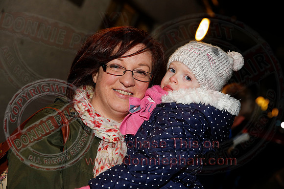 Christmas Lights being turned on in Donagh.