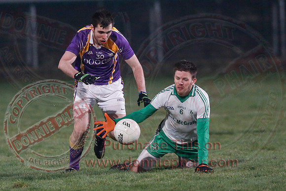 Derrygonnelly (0-7) V Ederney (0-6) in Senior GAA Football League Division 1A Final.