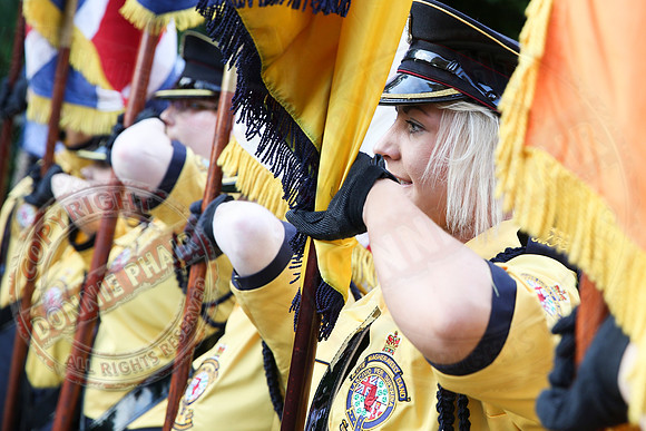 Newtownbutler Loyalist Parade and Protesters