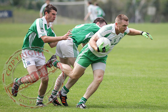 St. Joseph's Ederney V Roslea Shamrocks in Senior Men GAA League Football.