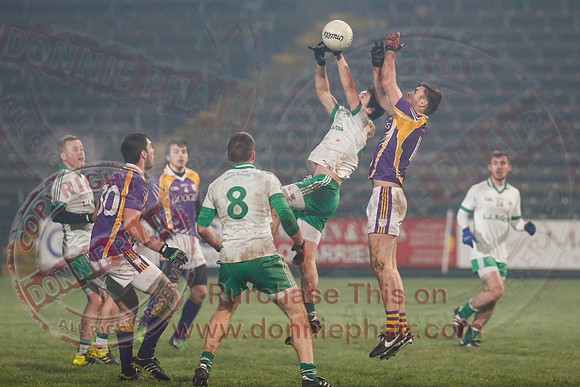 Derrygonnelly (0-7) V Ederney (0-6) in Senior GAA Football League Division 1A Final.