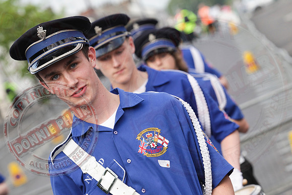 Newtownbutler Loyalist Parade and Protesters