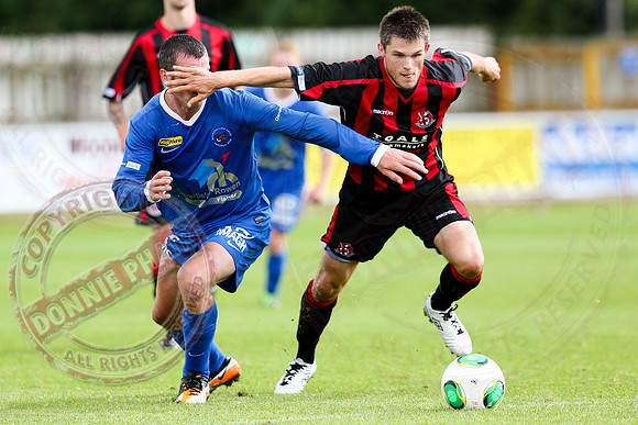 Ballinamallard United (1) V Crusaders (0) in Danske Irish Premier League.