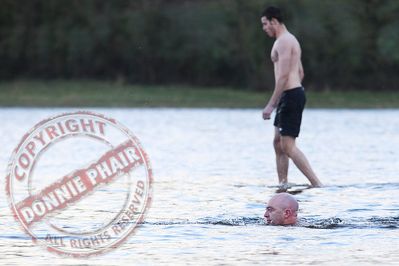 Galloon Island Charity Swim taken near Newtowbutler, County Fermanagh.  The swim takes place every year as with the people swimming for charity.