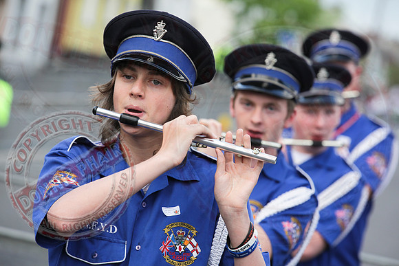 Newtownbutler Loyalist Parade and Protesters