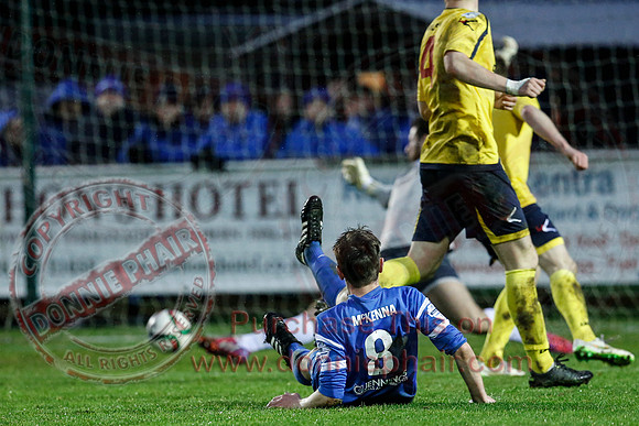 Ballinamallard United (1) V Dungannon Swifts (1) in Danske Bank Premier League.