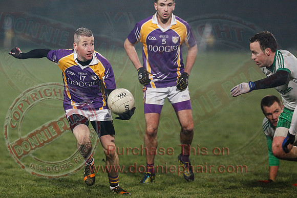 Derrygonnelly (0-7) V Ederney (0-6) in Senior GAA Football League Division 1A Final.