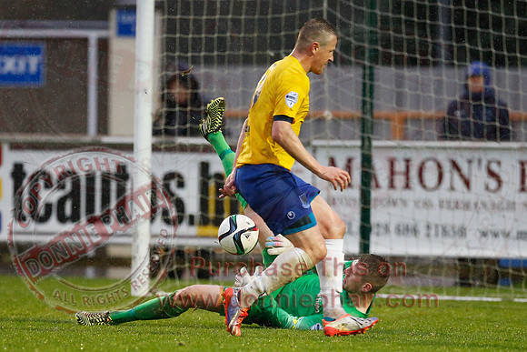 Ballinamallard (0) V Ballymena (1) in IFA Premiership.