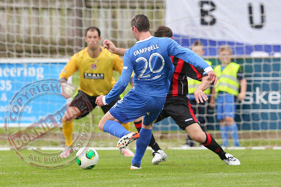 Ballinamallard United (1) V Crusaders (0) in Danske Irish Premier League.