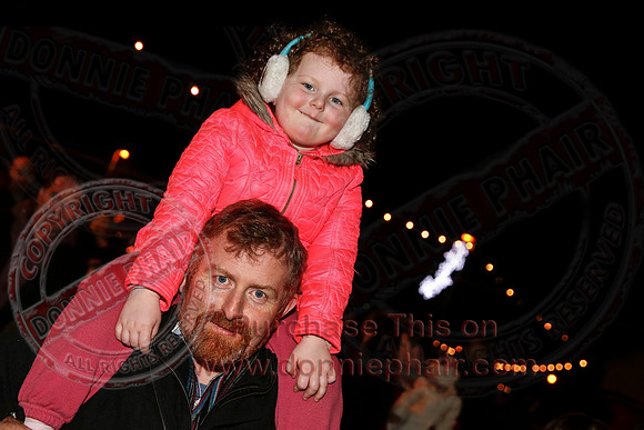 Christmas Lights being turned on in Donagh.