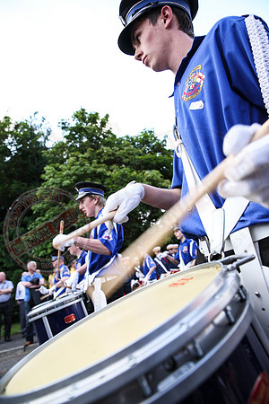 Newtownbutler Loyalist Parade and Protesters