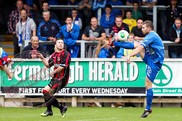 Ballinamallard United (1) V Crusaders (0) in Danske Irish Premier League.