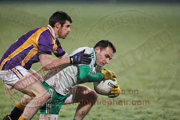 Derrygonnelly (0-7) V Ederney (0-6) in Senior GAA Football League Division 1A Final.