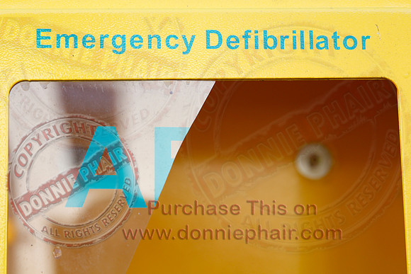 Broken defibrillator case in lisnaskea.