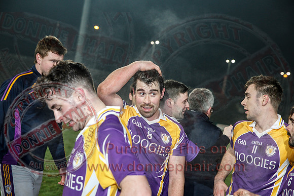 Derrygonnelly (0-7) V Ederney (0-6) in Senior GAA Football League Division 1A Final.