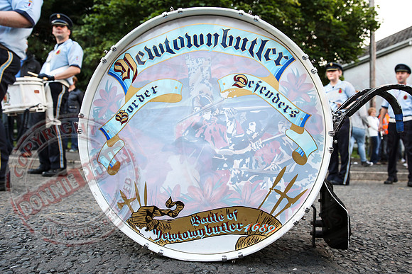 Newtownbutler Loyalist Parade and Protesters