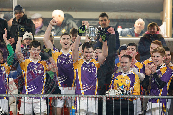 Derrygonnelly (0-7) V Ederney (0-6) in Senior GAA Football League Division 1A Final.