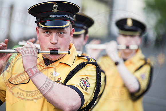 Newtownbutler Loyalist Parade and Protesters