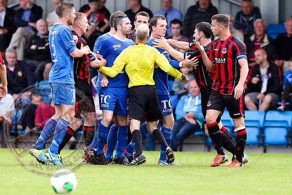 Ballinamallard United (1) V Crusaders (0) in Danske Irish Premier League.
