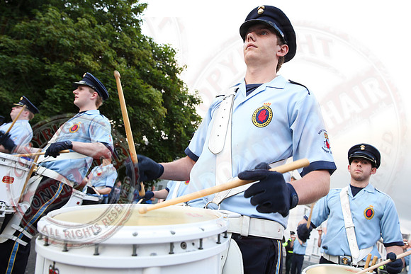 Newtownbutler Loyalist Parade and Protesters