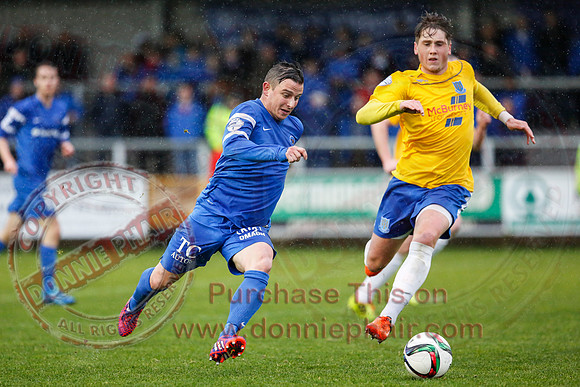 Ballinamallard (0) V Ballymena (1) in IFA Premiership.