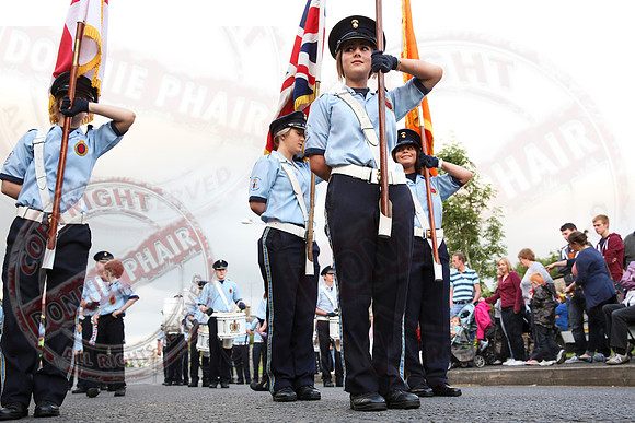 Newtownbutler Loyalist Parade and Protesters