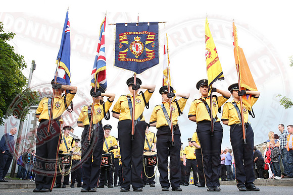Newtownbutler Loyalist Parade and Protesters