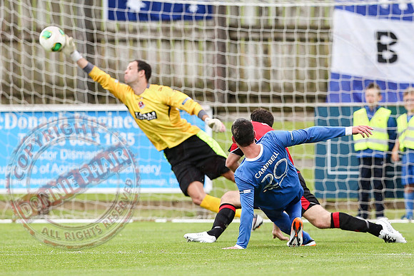 Ballinamallard United (1) V Crusaders (0) in Danske Irish Premier League.