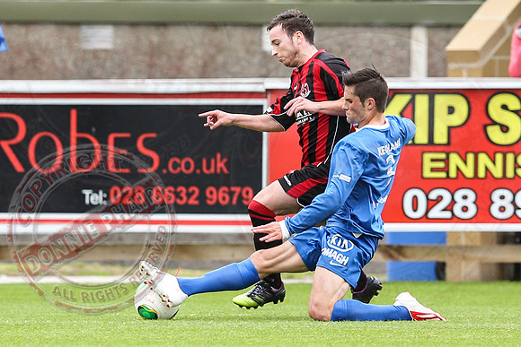 Ballinamallard United (1) V Crusaders (0) in Danske Irish Premier League.