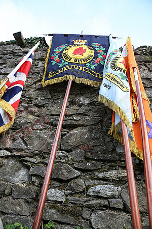 Newtownbutler Loyalist Parade and Protesters