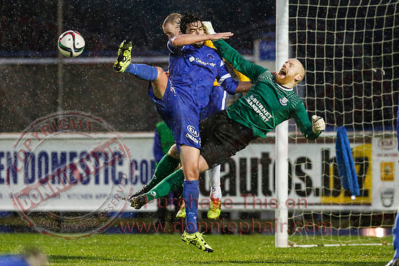 Ballinamallard (0) V Ballymena (1) in IFA Premiership.