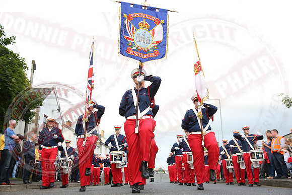 Newtownbutler Loyalist Parade and Protesters
