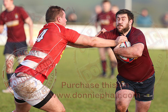Enniskillen 1st XV (34) V Randalstown (8) in Towns Cup.