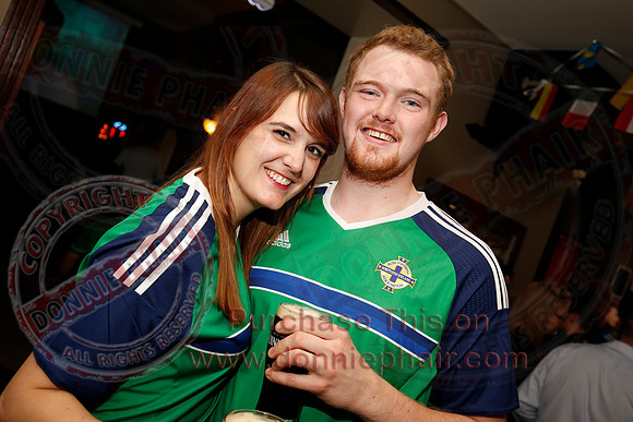 Party Pics in The Devenish as locals watch the Northern Ireland football team play.
