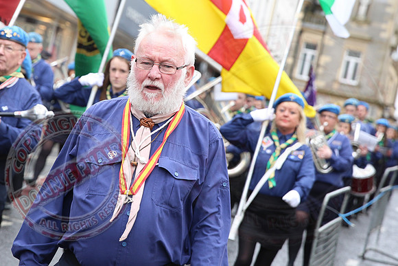 St. Michael's Scouts march to St. Michael's Church, Enniskillen.