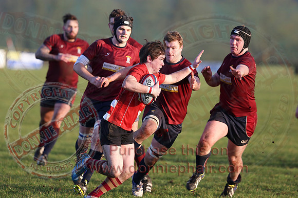 Enniskillen 1st XV (34) V Randalstown (8) in Towns Cup.