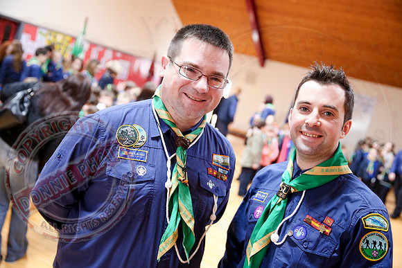 St. Michael's Scouts march to St. Michael's Church, Enniskillen.