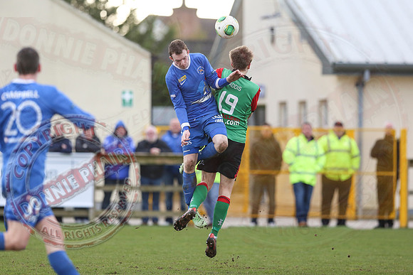Ballinamallard United (0) V Glentoran (3) in IFA Premiership.