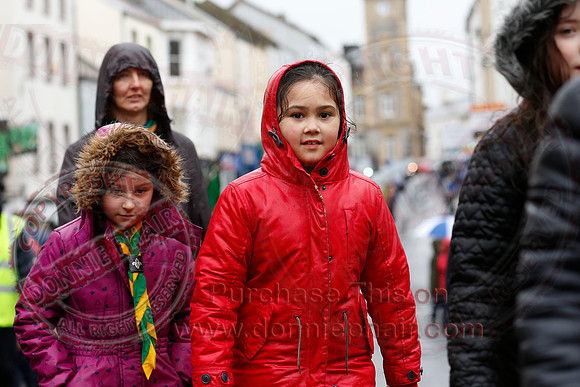 St. Michael's Scouts walk to St. Michael's Church.